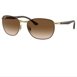 Ray-Ban Gold Frame Sunglasses with Brown Lenses